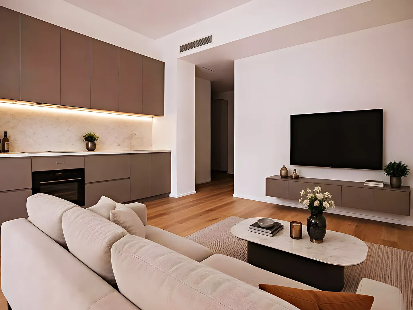 Sala amb projecte d’interiorisme a Tarragona: llum per escenes, materials naturals i proporció cuidada